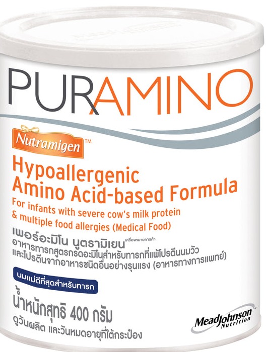 Nutramigen PURAMINO (Hypoallergenic Amino Acid-based Formula) สูตรกรดอะมิโนครบถ้วน สำหรับทารกที่มีภาวะภูมิแพ้